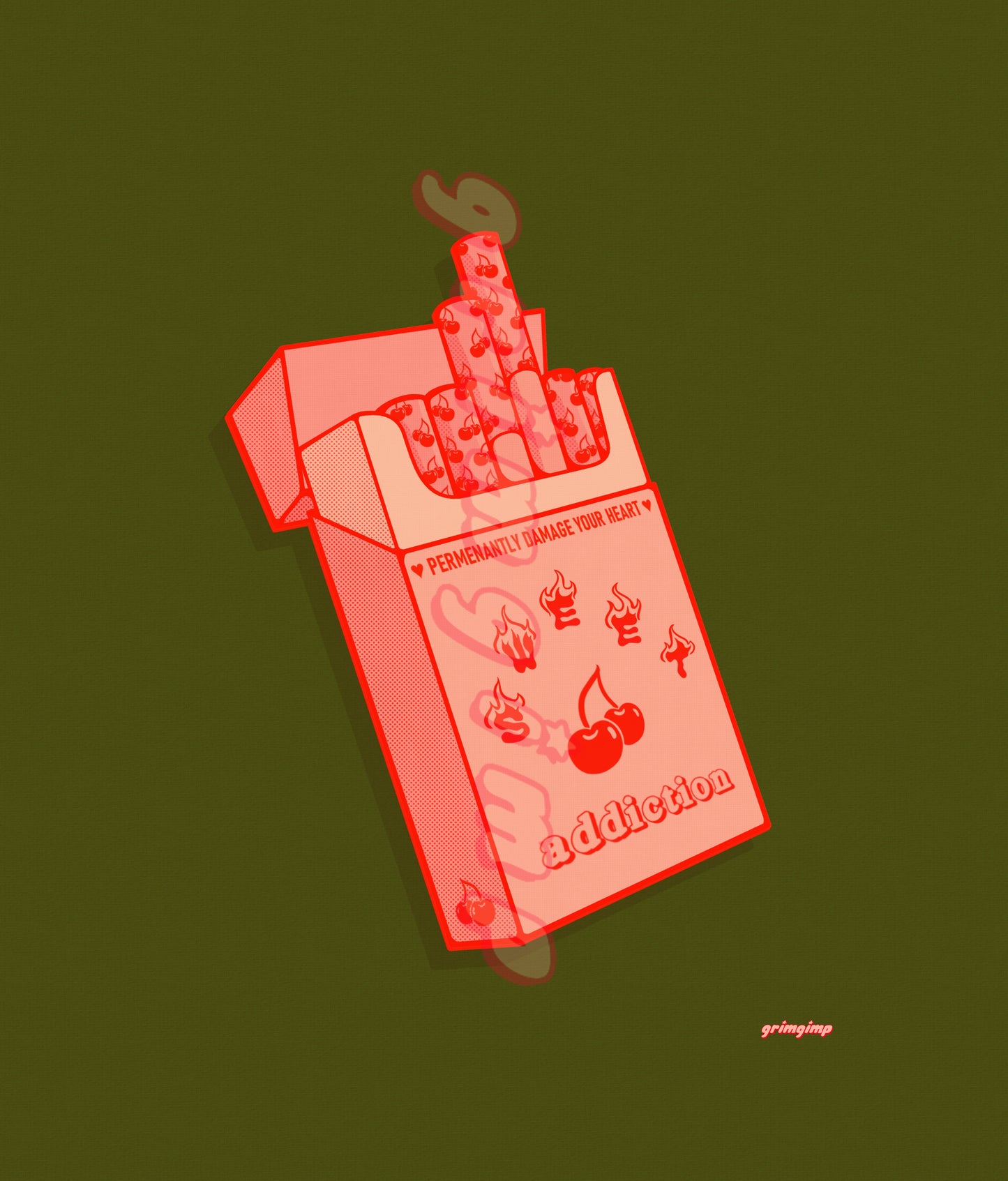 Cherry Flavored Cigs matte print