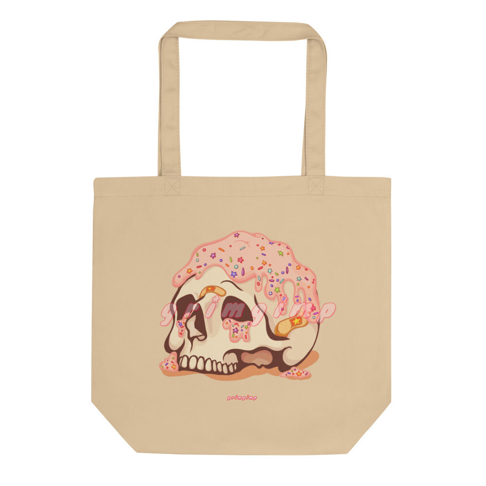 Funfetti Cake Skull organic cotton tote bag