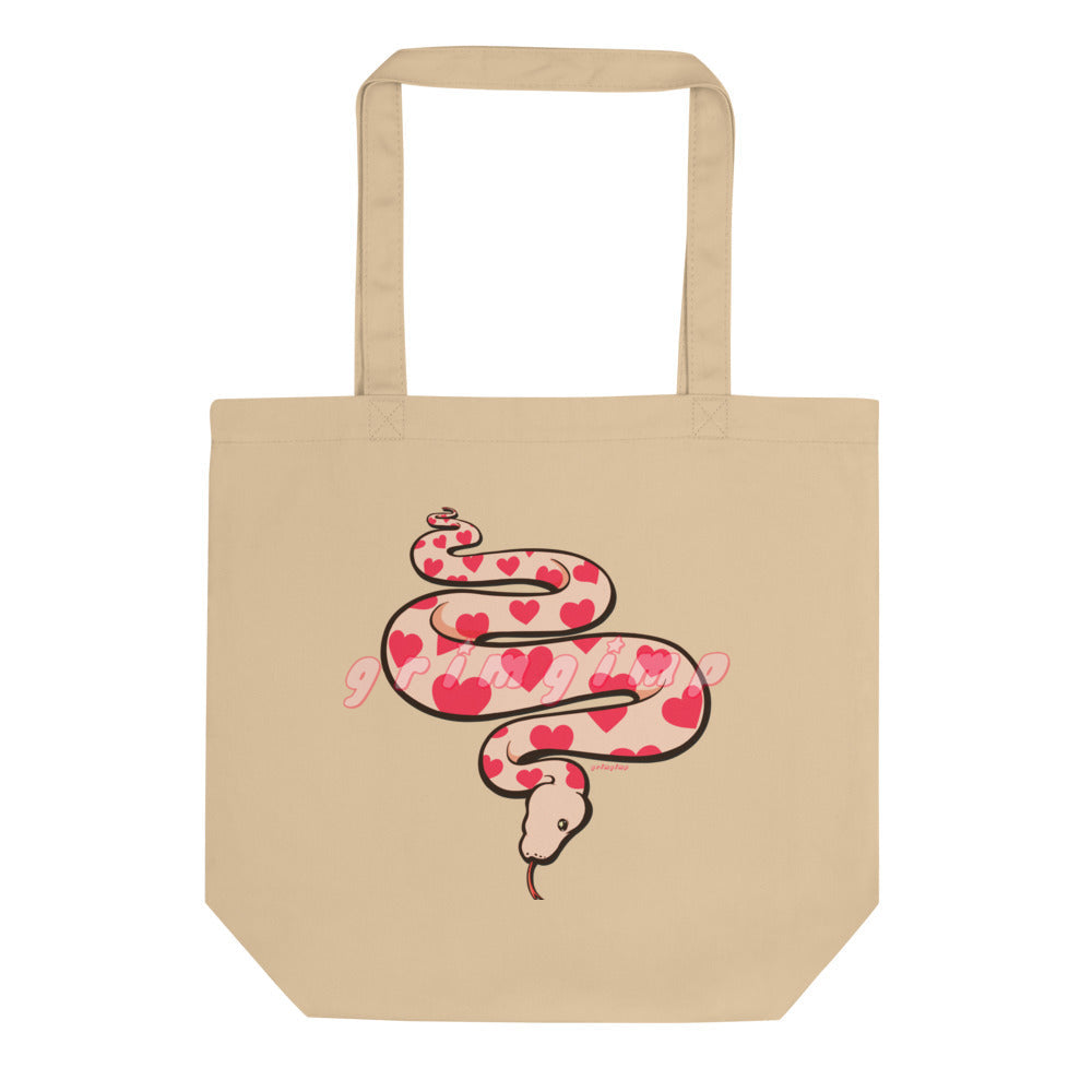 Love Snake organic organic cotton tote bag