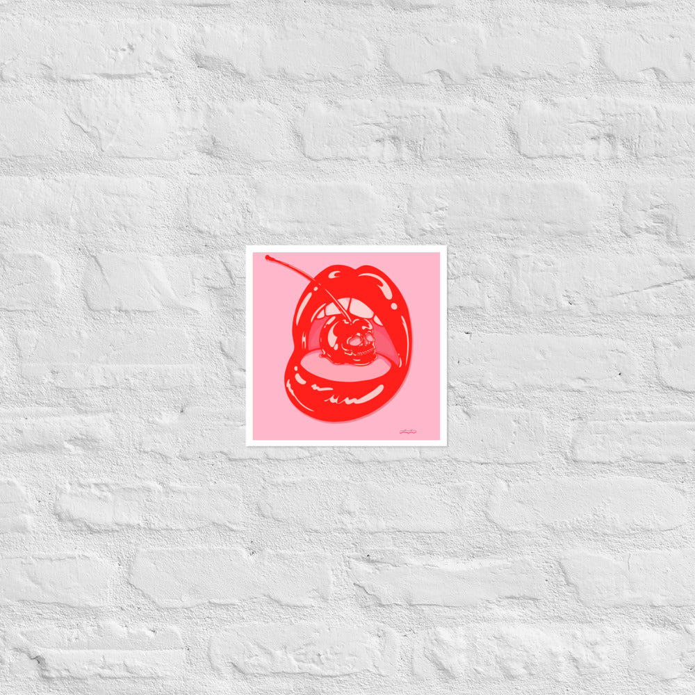 Skull Cherry matte print