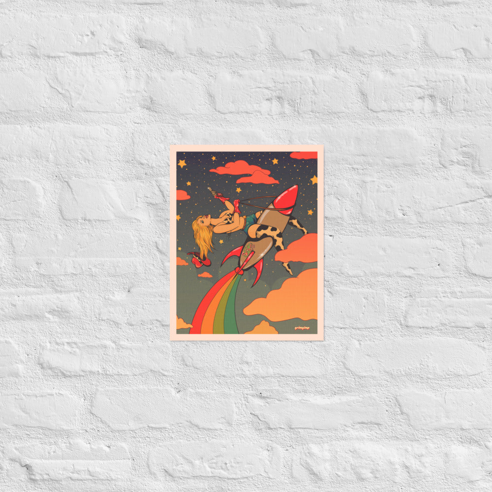 Space Cowgirl (night) matte print