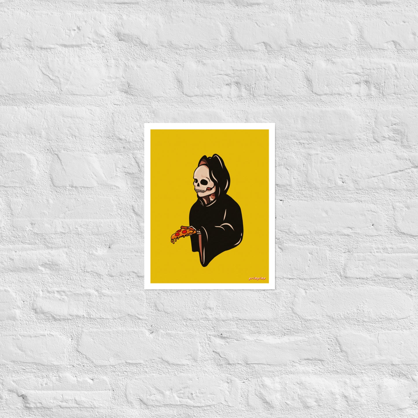 Pizza Party Grim Reaper matte print