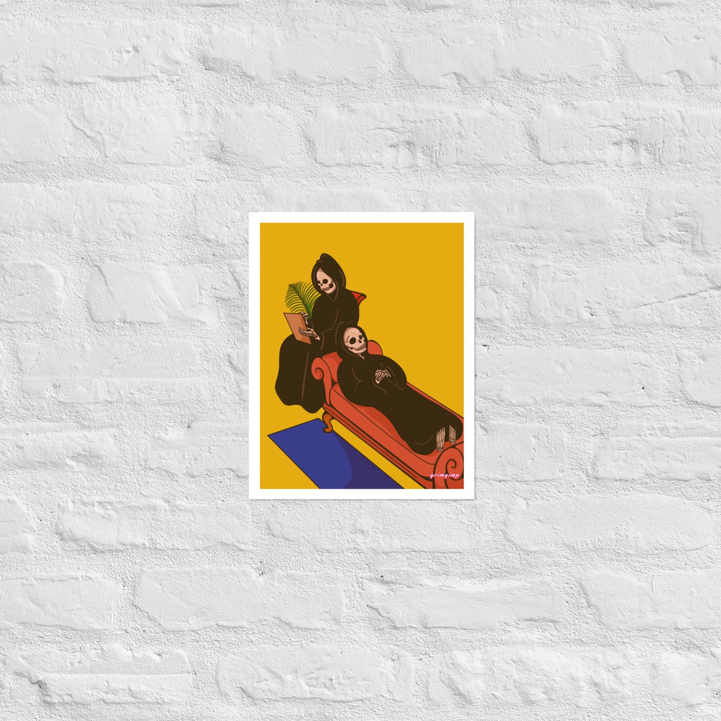 Grim Therapy Session matte print illustration