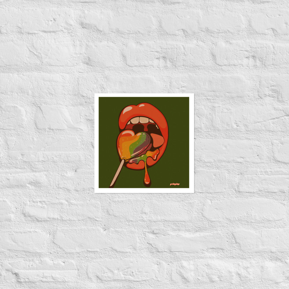 Rainbow Lollipop matte print