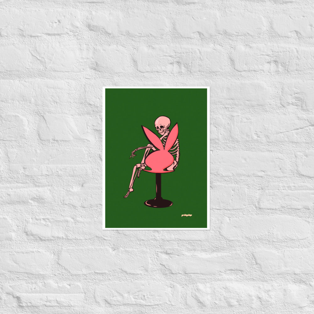 Skelly Bunny matte print