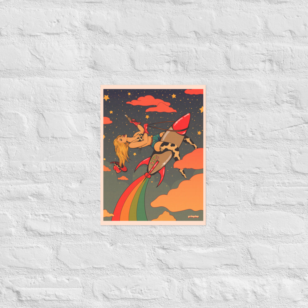 Space Cowgirl (night) matte print