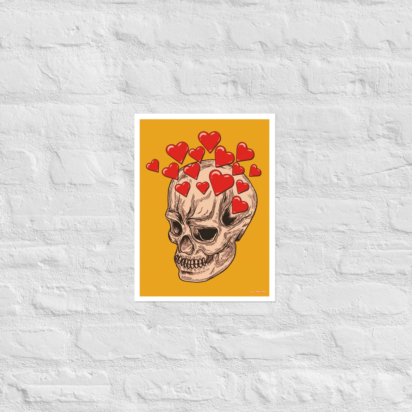 Skull in Love matte print