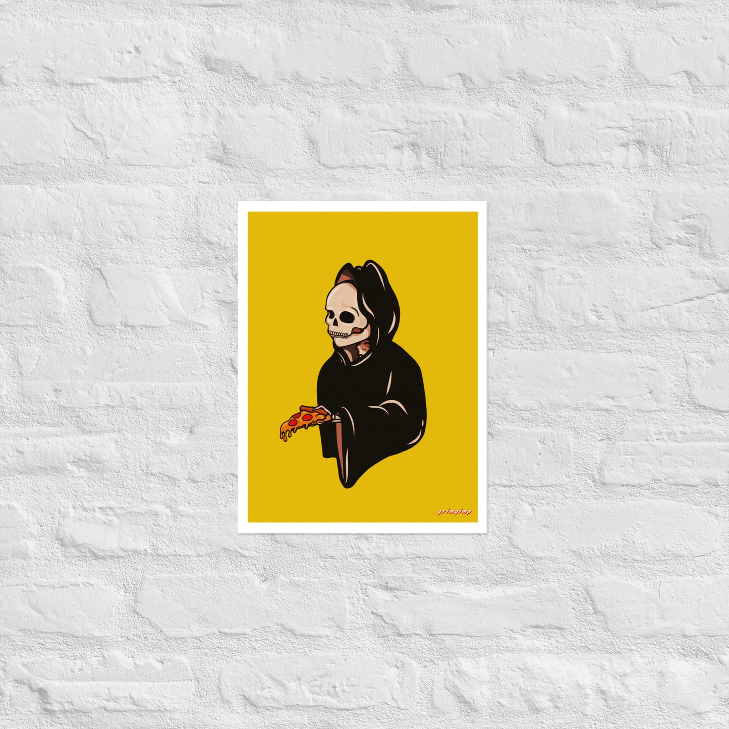 Pizza Party Grim Reaper matte print