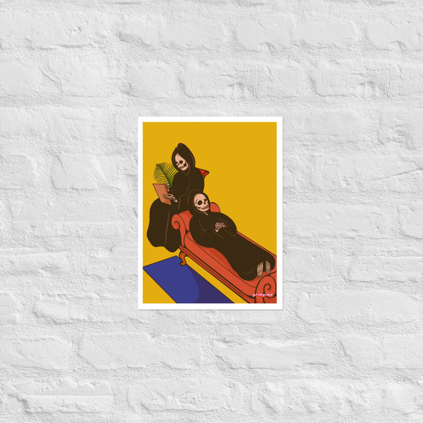 Grim Therapy Session matte print illustration