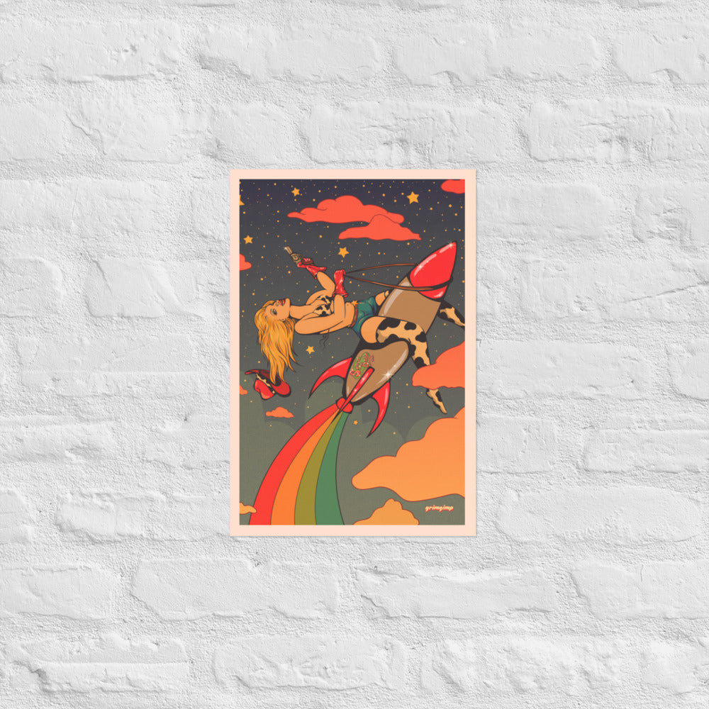 Space Cowgirl (night) matte print
