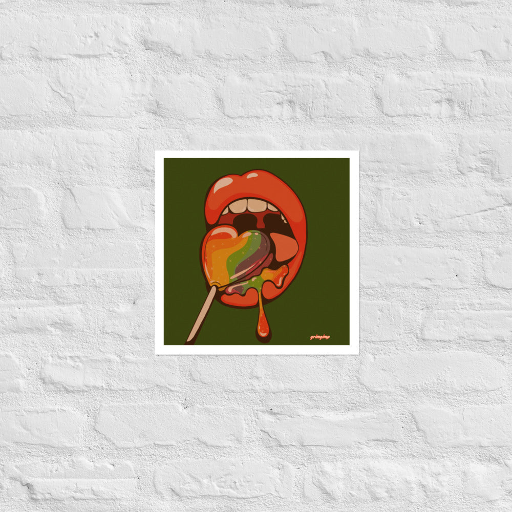 Rainbow Lollipop matte print