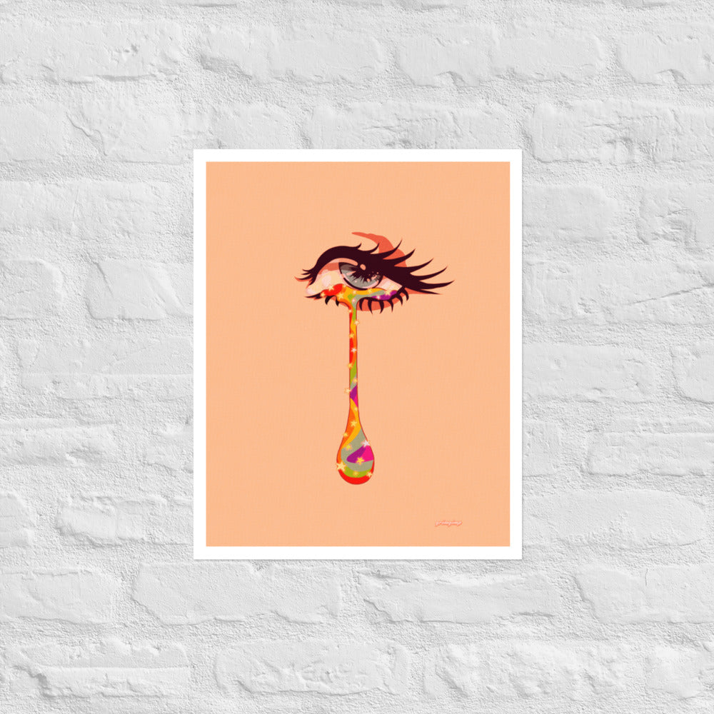 Starry Tears (pink) matter print
