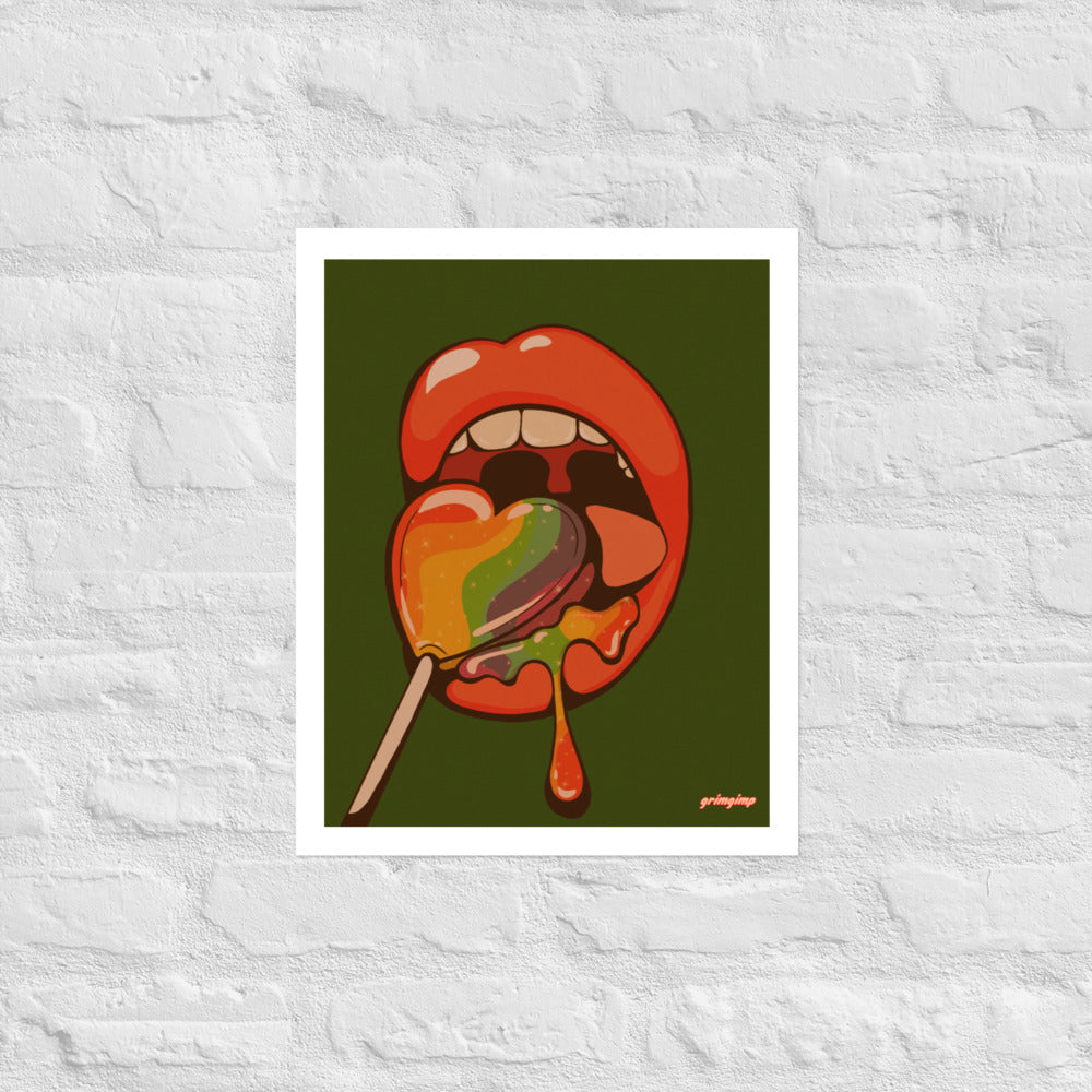 Rainbow Lollipop matte print