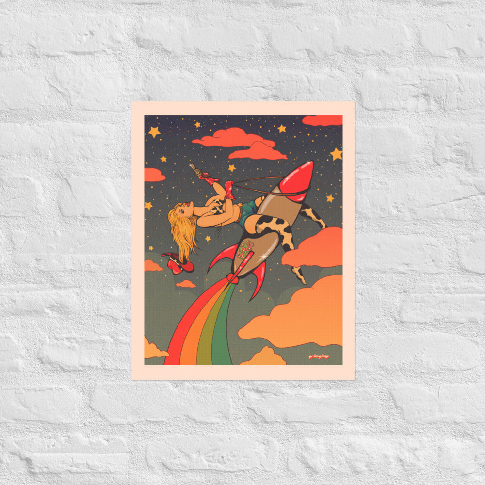 Space Cowgirl (night) matte print