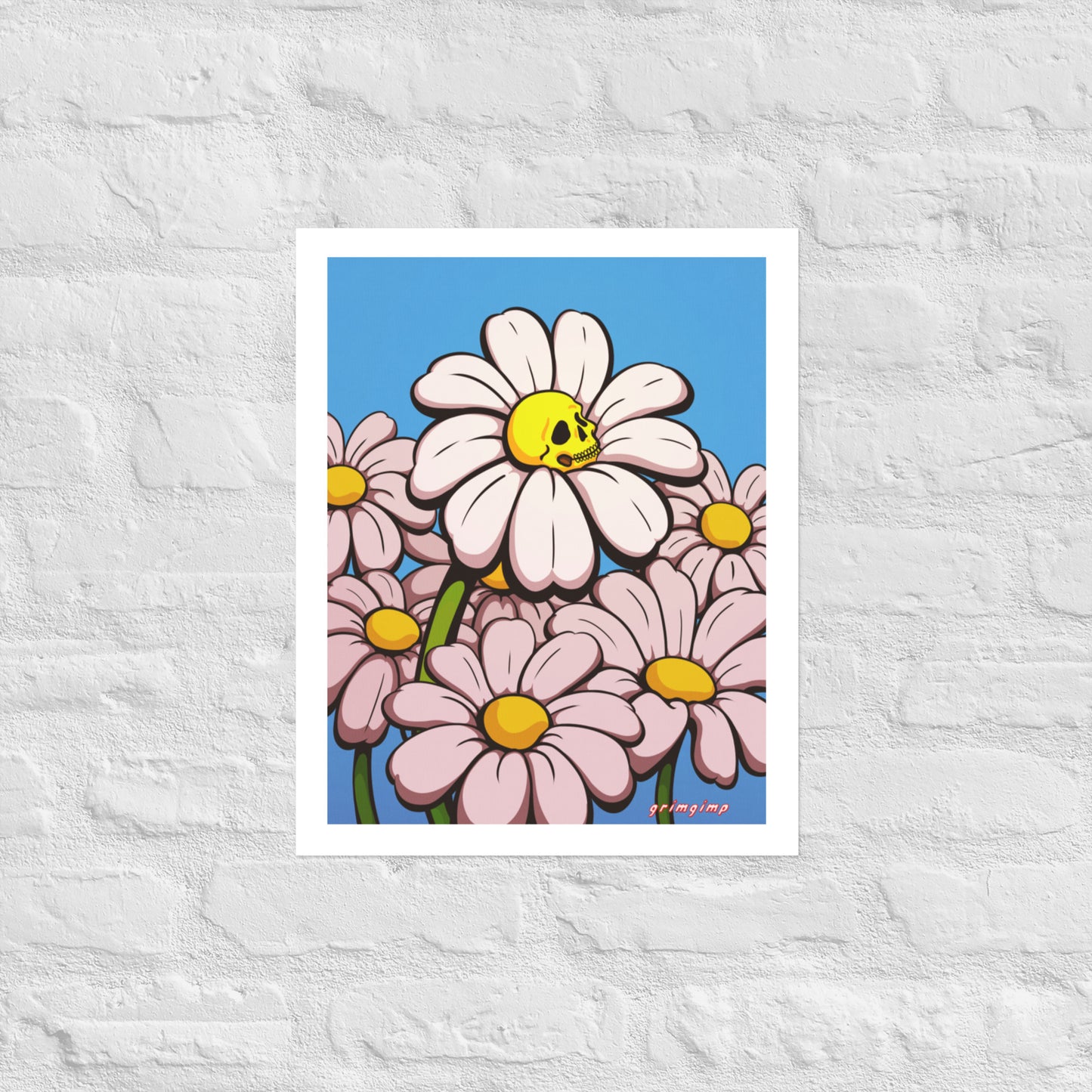 Daisy Field matte print illustration