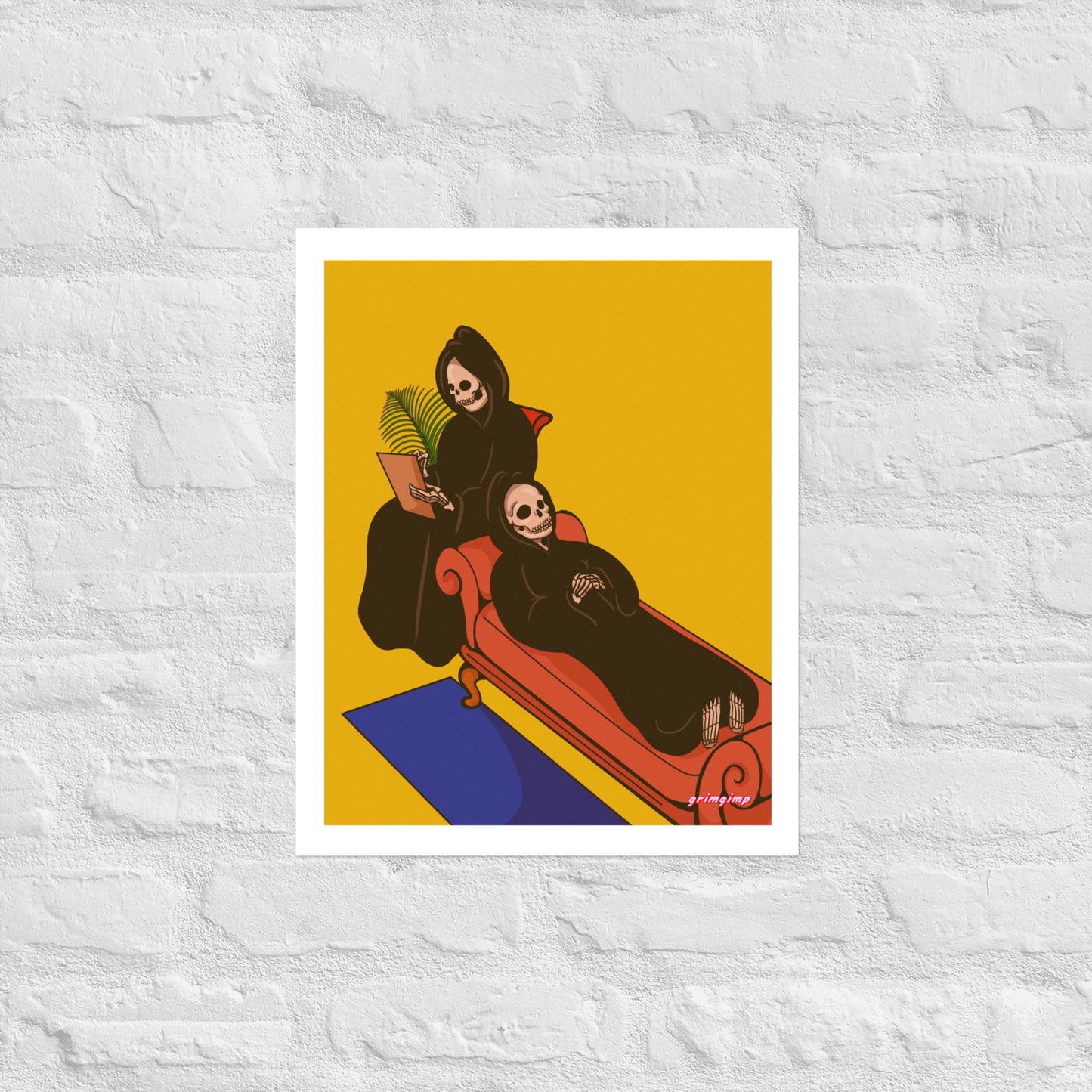 Grim Therapy Session matte print illustration