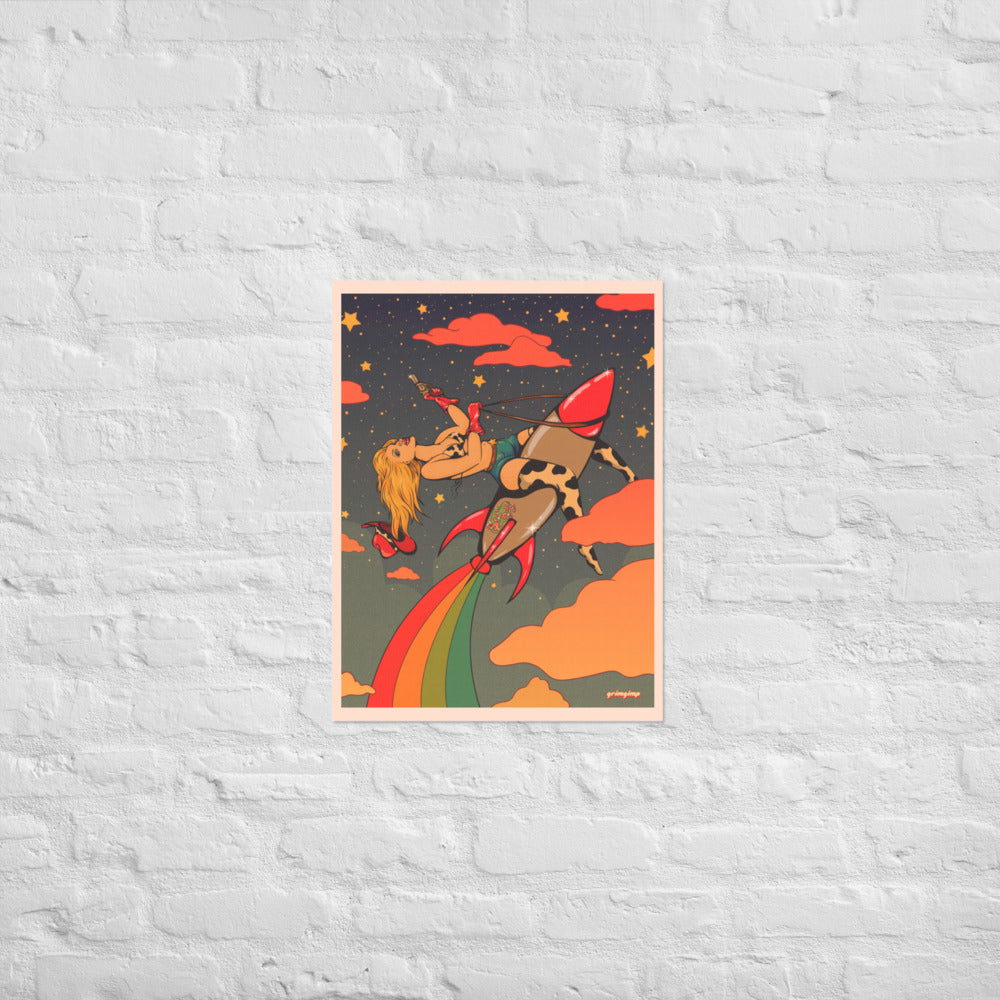 Space Cowgirl (night) matte print