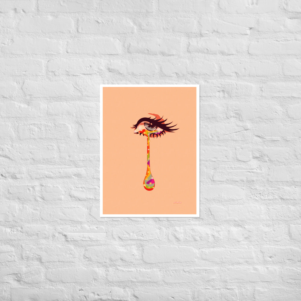 Starry Tears (pink) matter print