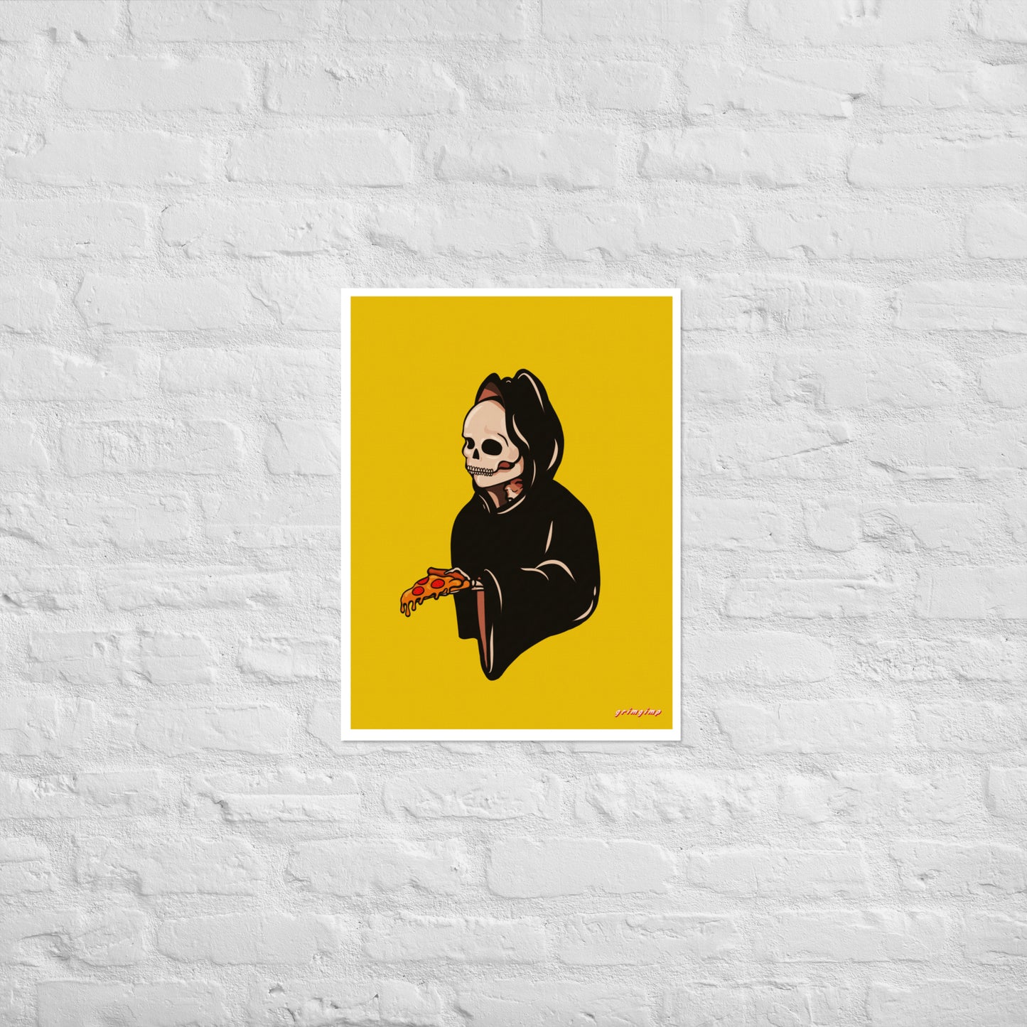 Pizza Party Grim Reaper matte print