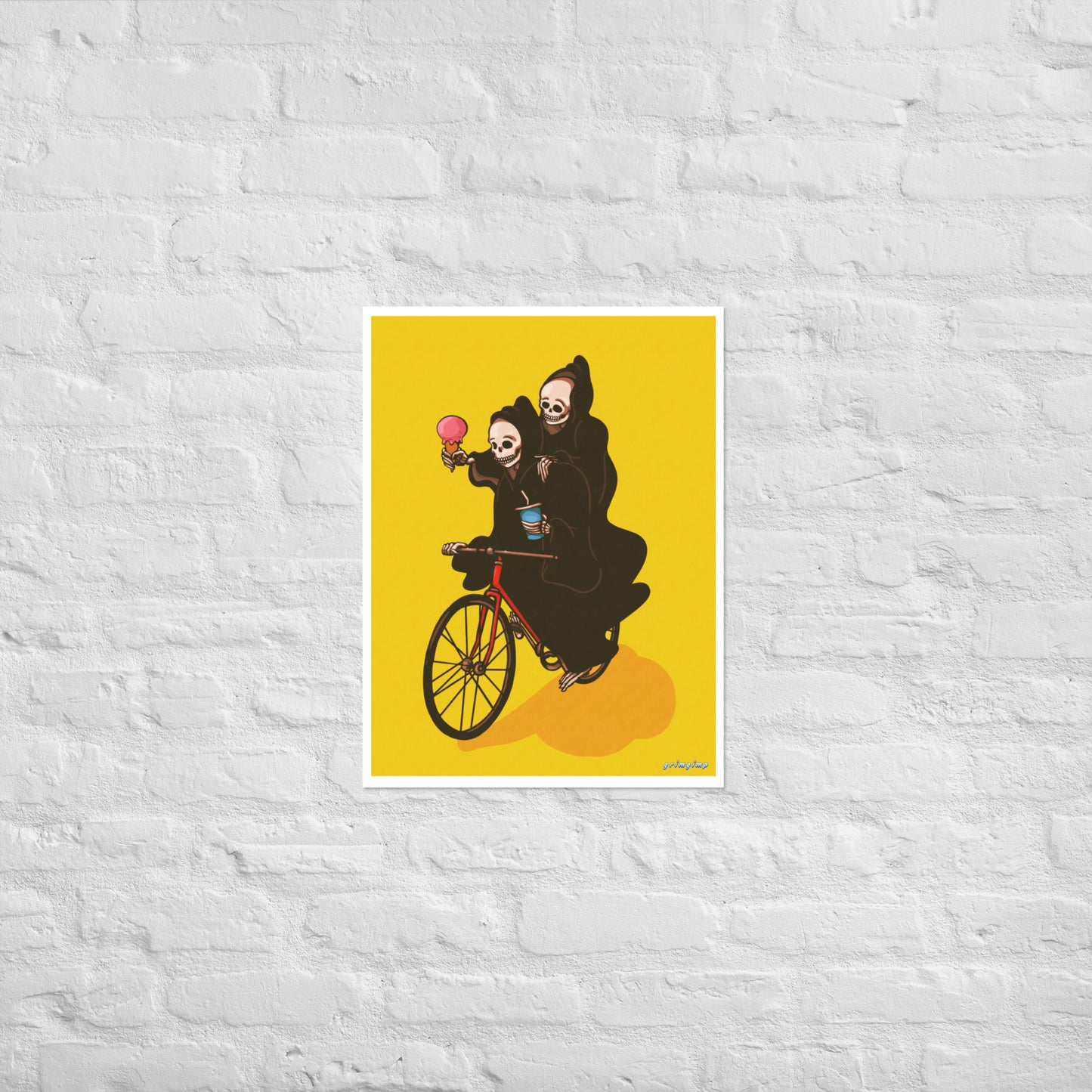 Biking Grim Reapers matte print illustration
