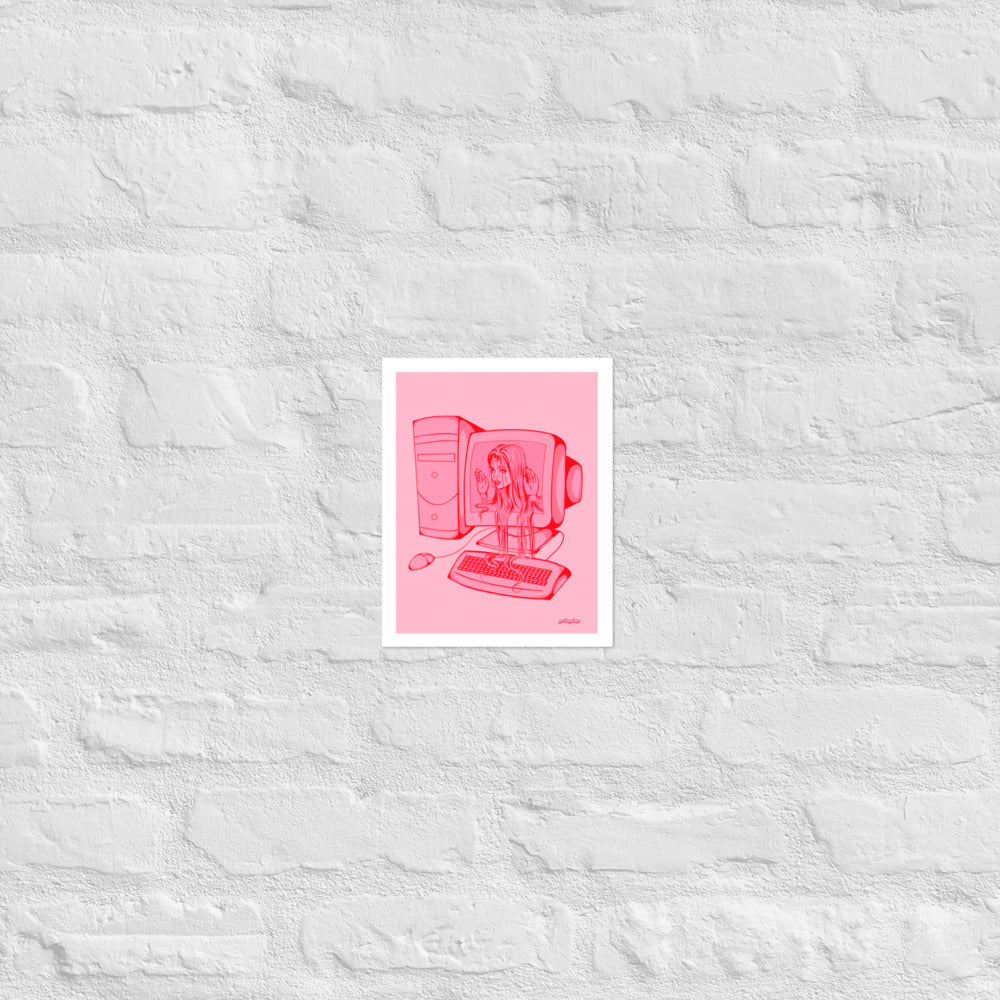 Videogame Addict (pink) matte print