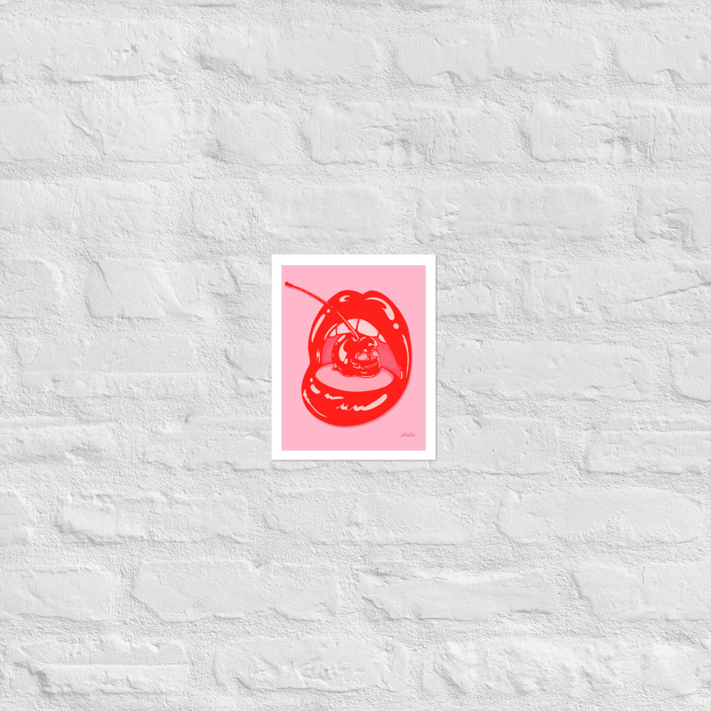 Skull Cherry matte print