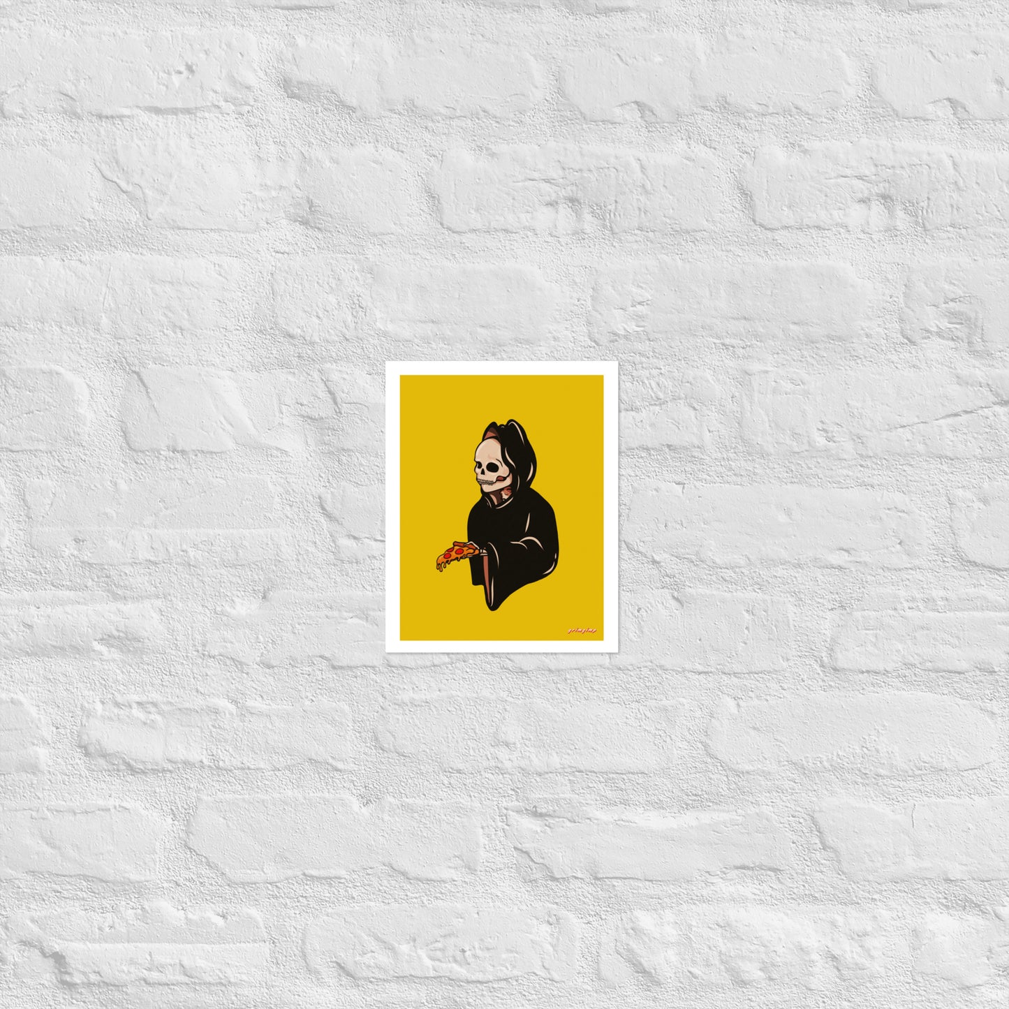 Pizza Party Grim Reaper matte print