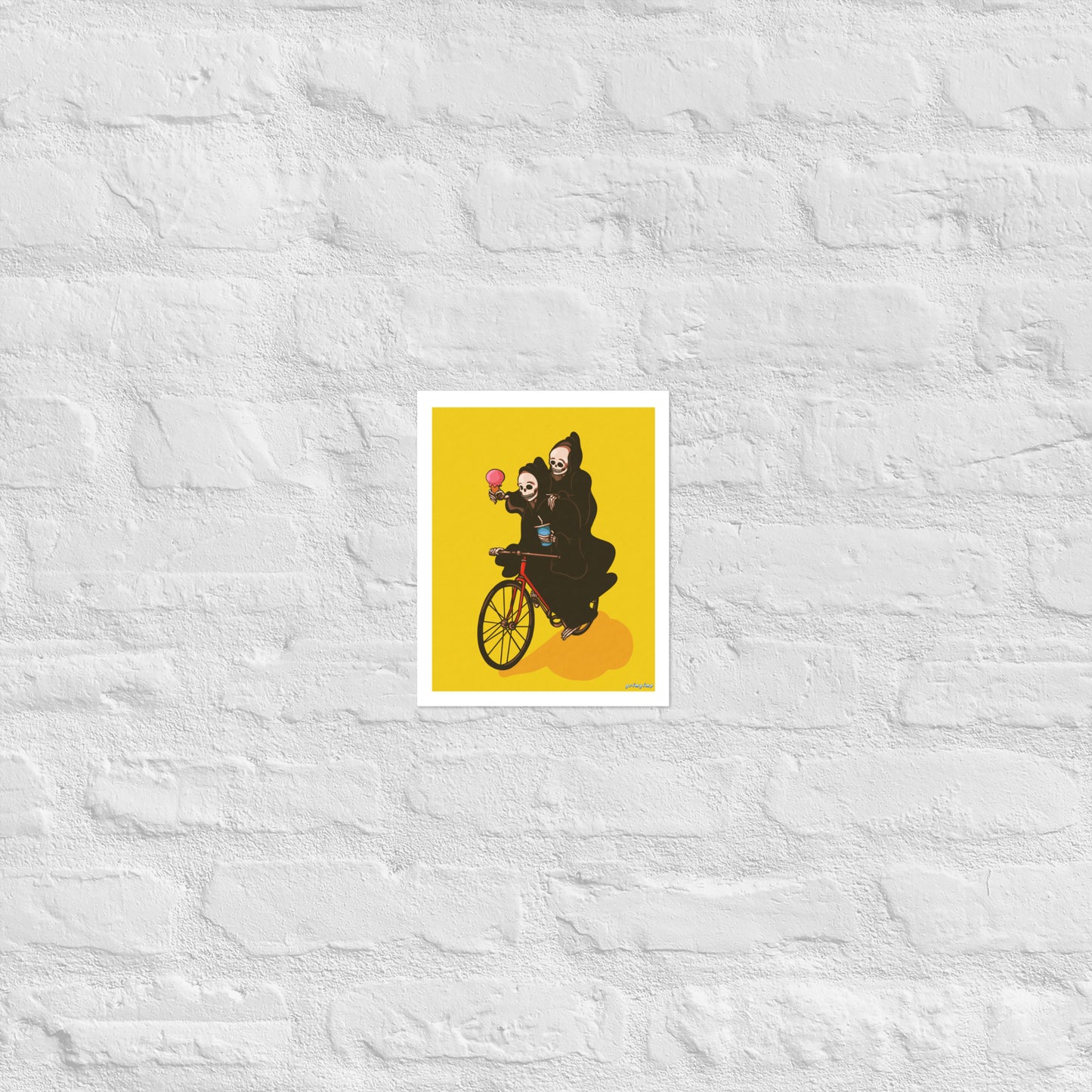 Biking Grim Reapers matte print illustration
