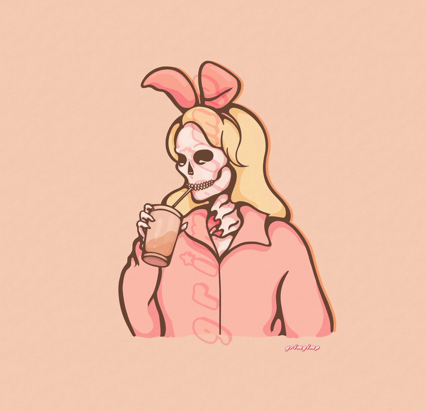 Blonde Bunny Skelly SOFT VERSION matte print