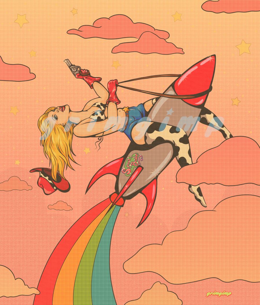 Space Cowgirl (day) matte print