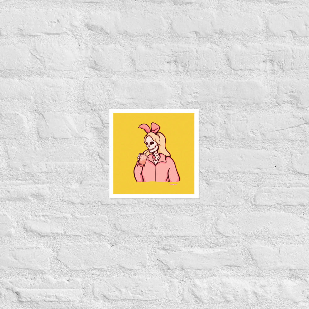 Blonde Bunny Skelly matte print