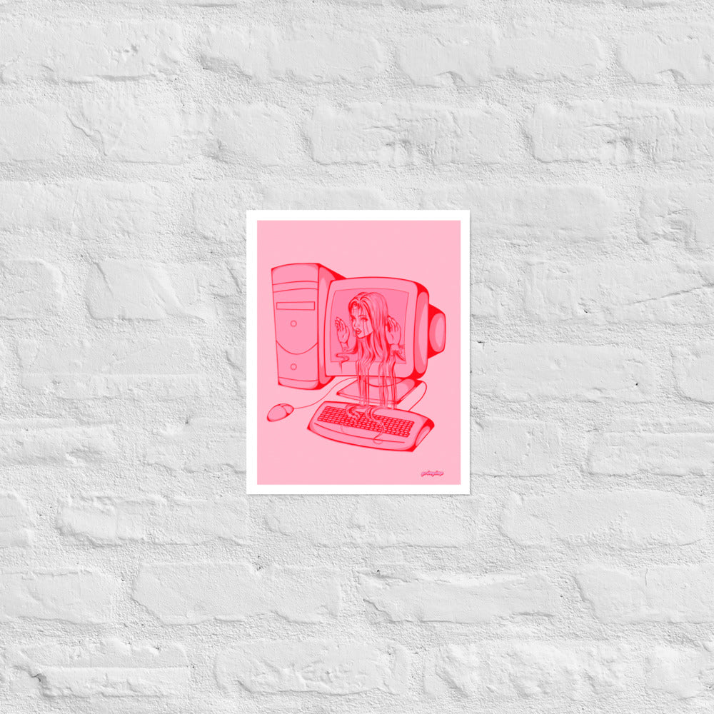 Videogame Addict (pink) matte print