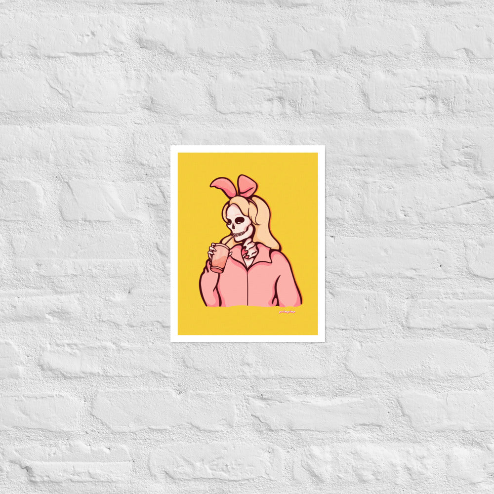 Blonde Bunny Skelly matte print