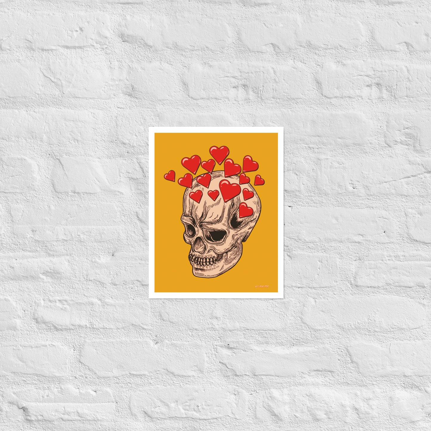 Skull in Love matte print