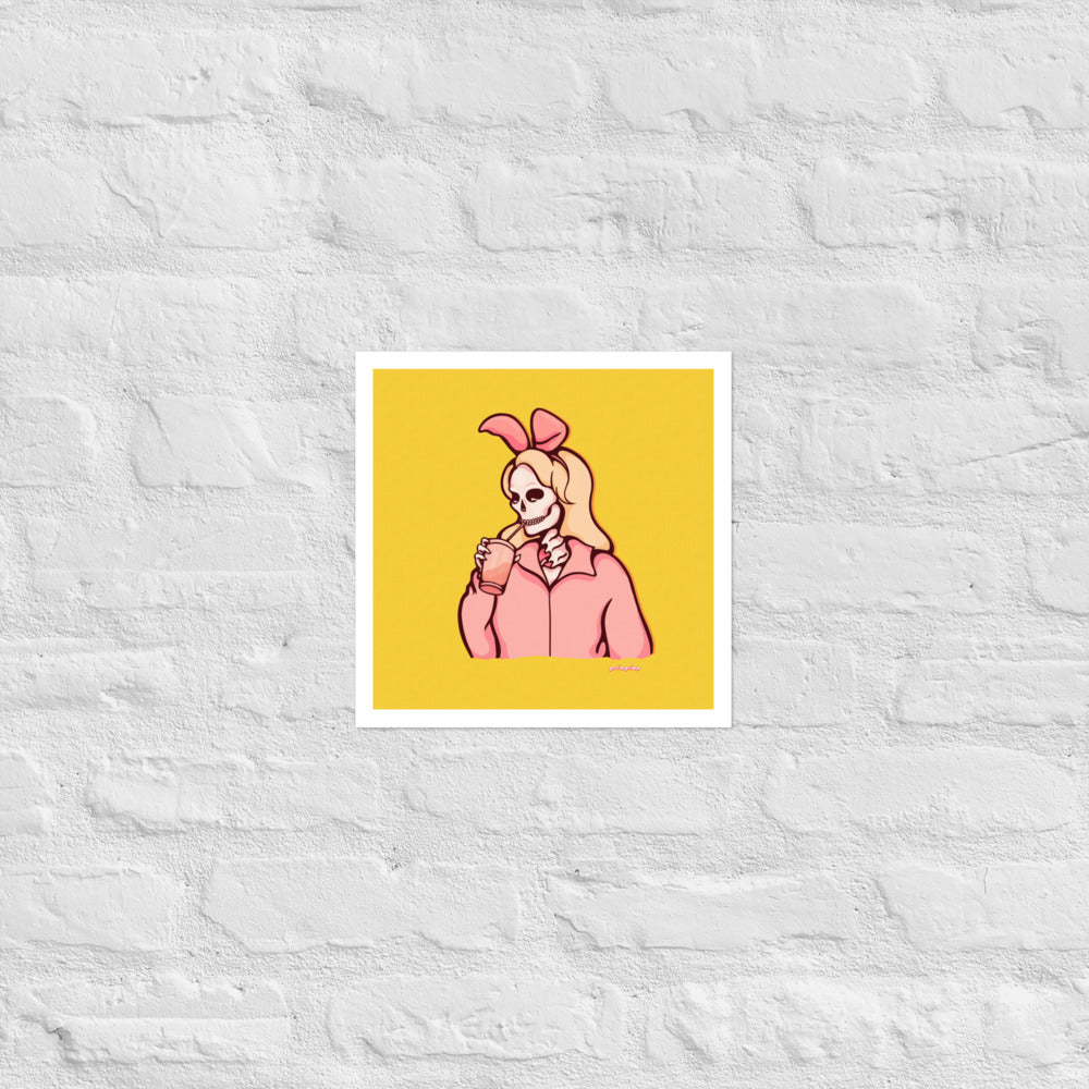Blonde Bunny Skelly matte print
