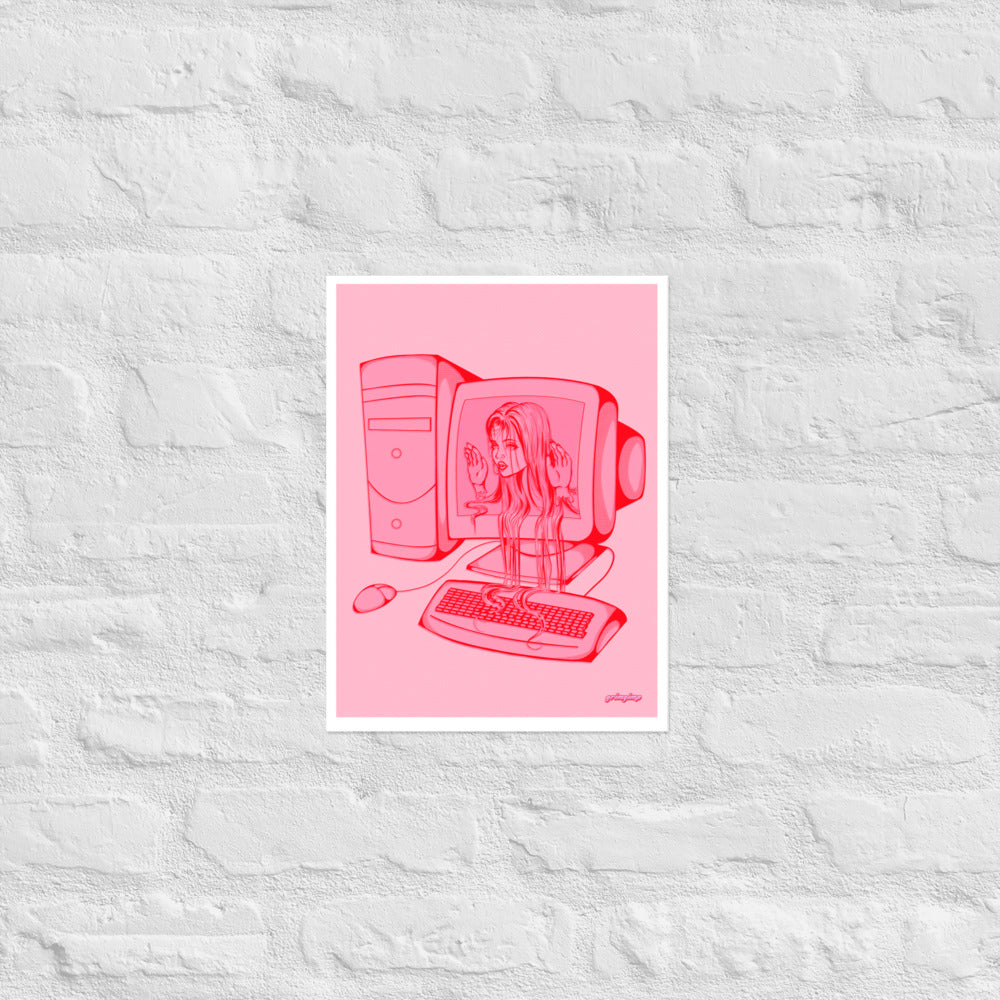 Videogame Addict (pink) matte print