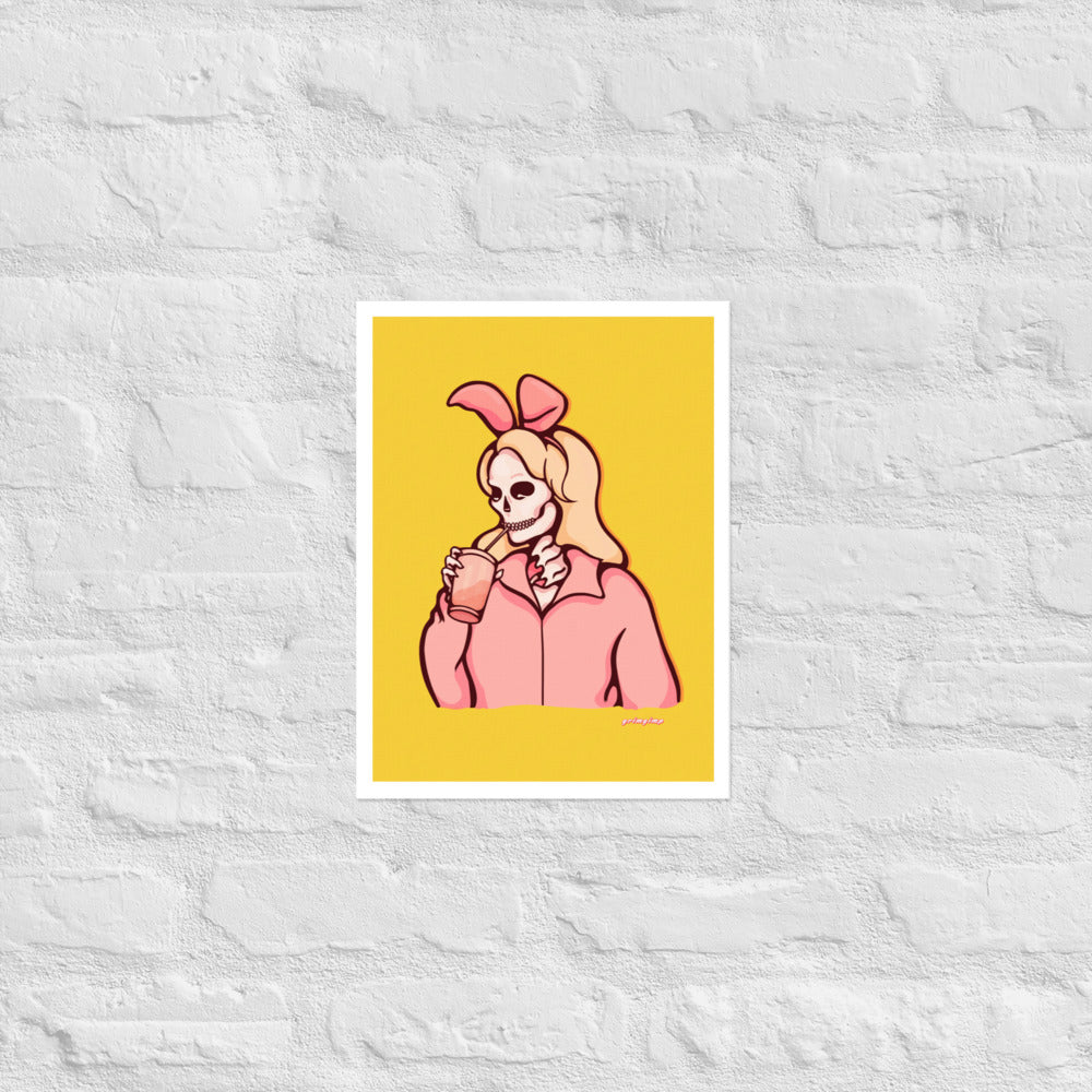 Blonde Bunny Skelly matte print