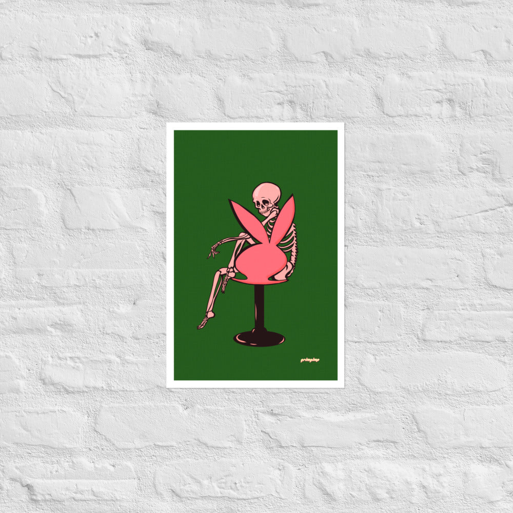Skelly Bunny matte print