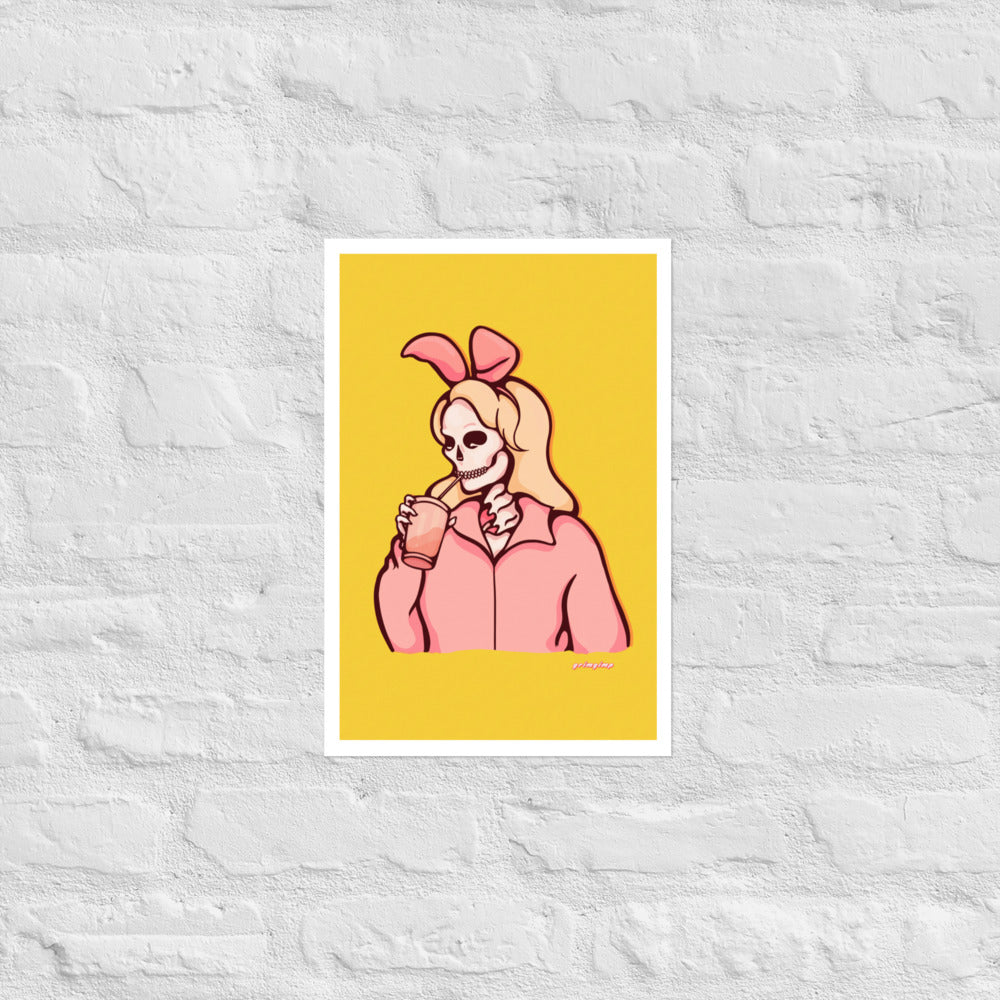 Blonde Bunny Skelly matte print