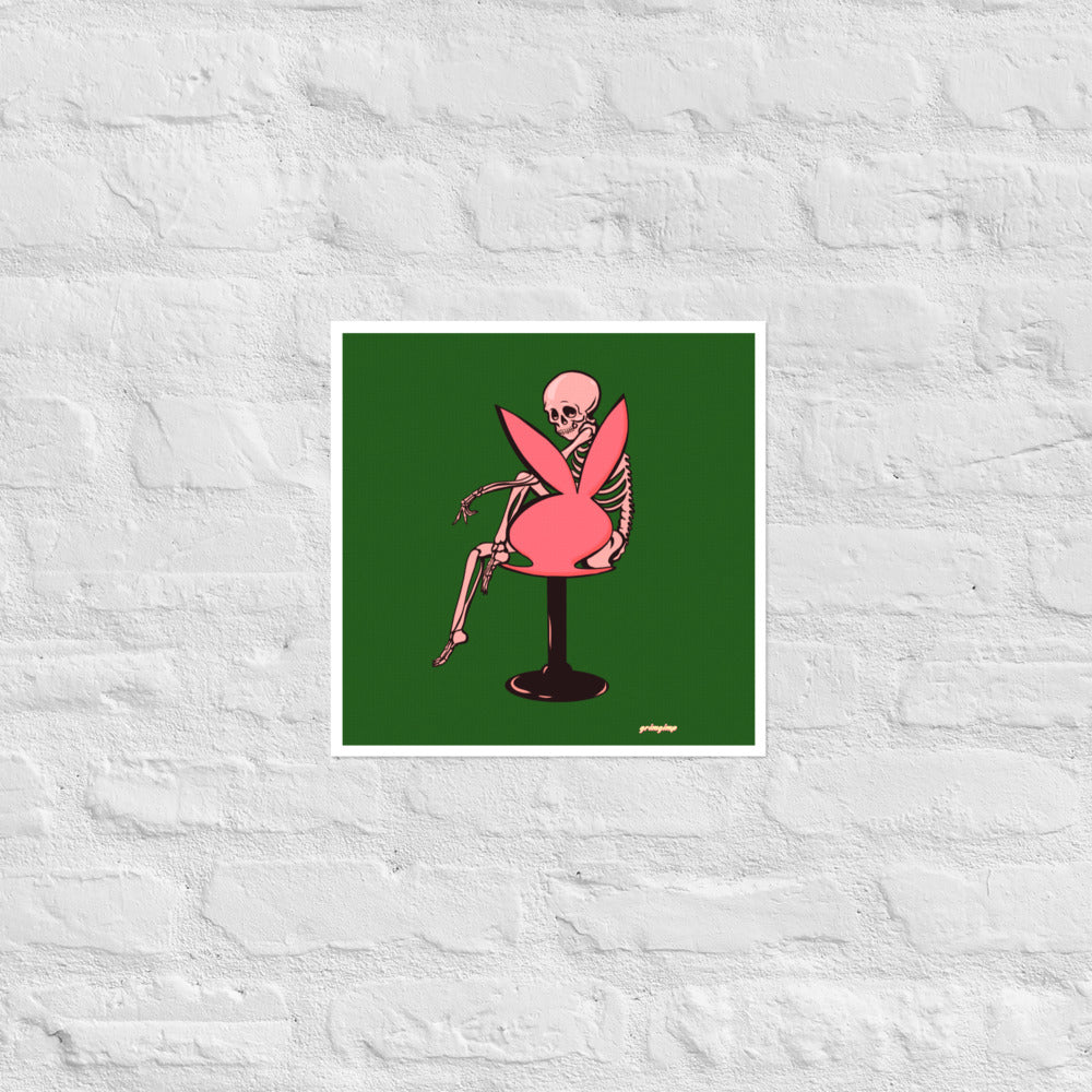 Skelly Bunny matte print