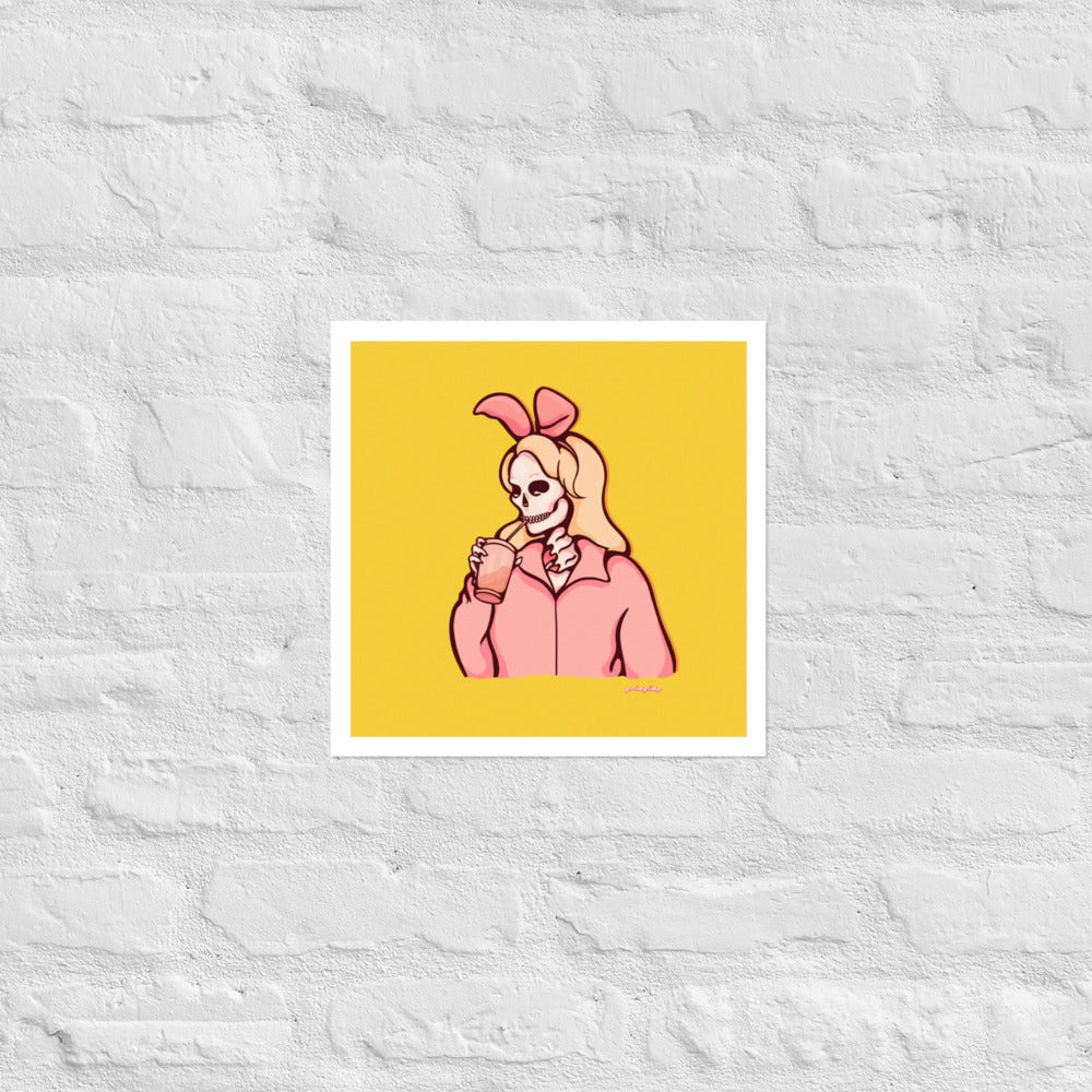 Blonde Bunny Skelly matte print
