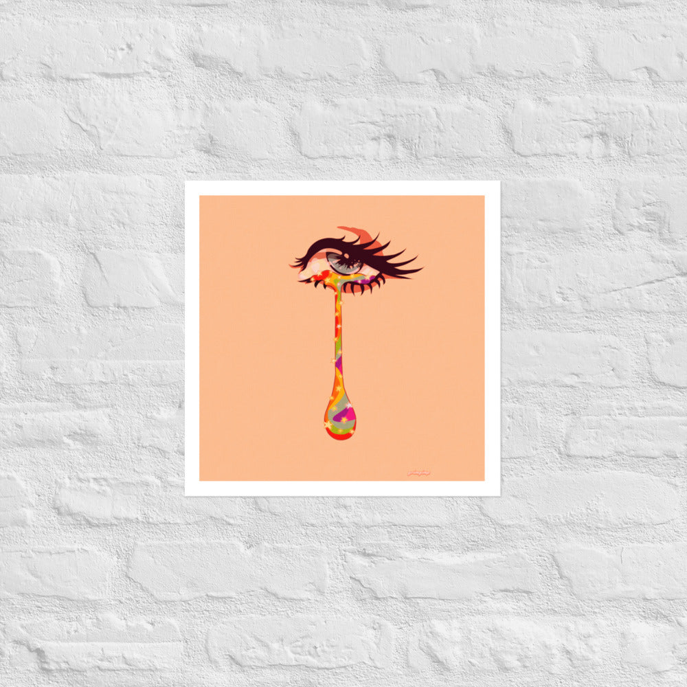 Starry Tears (pink) matter print