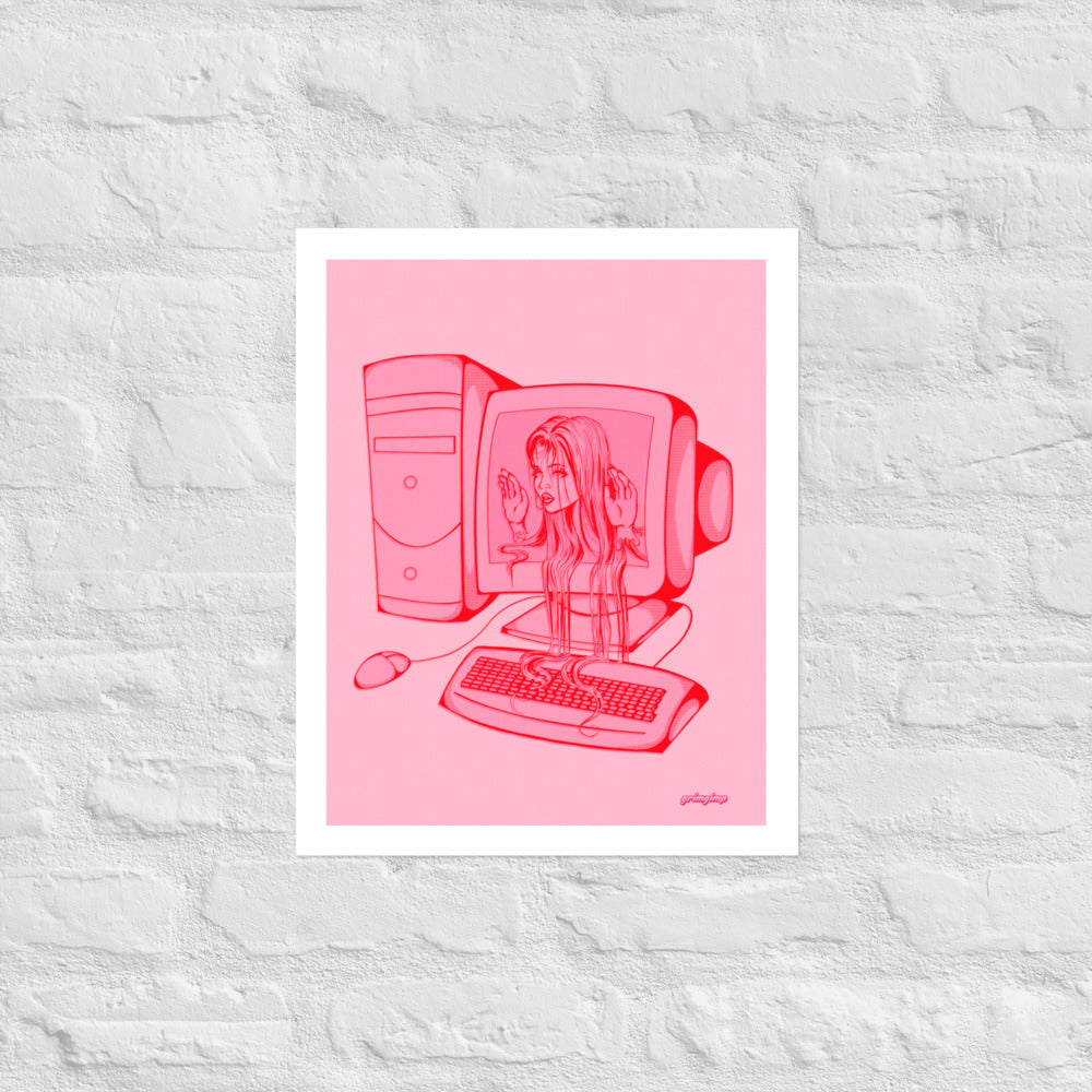 Videogame Addict (pink) matte print