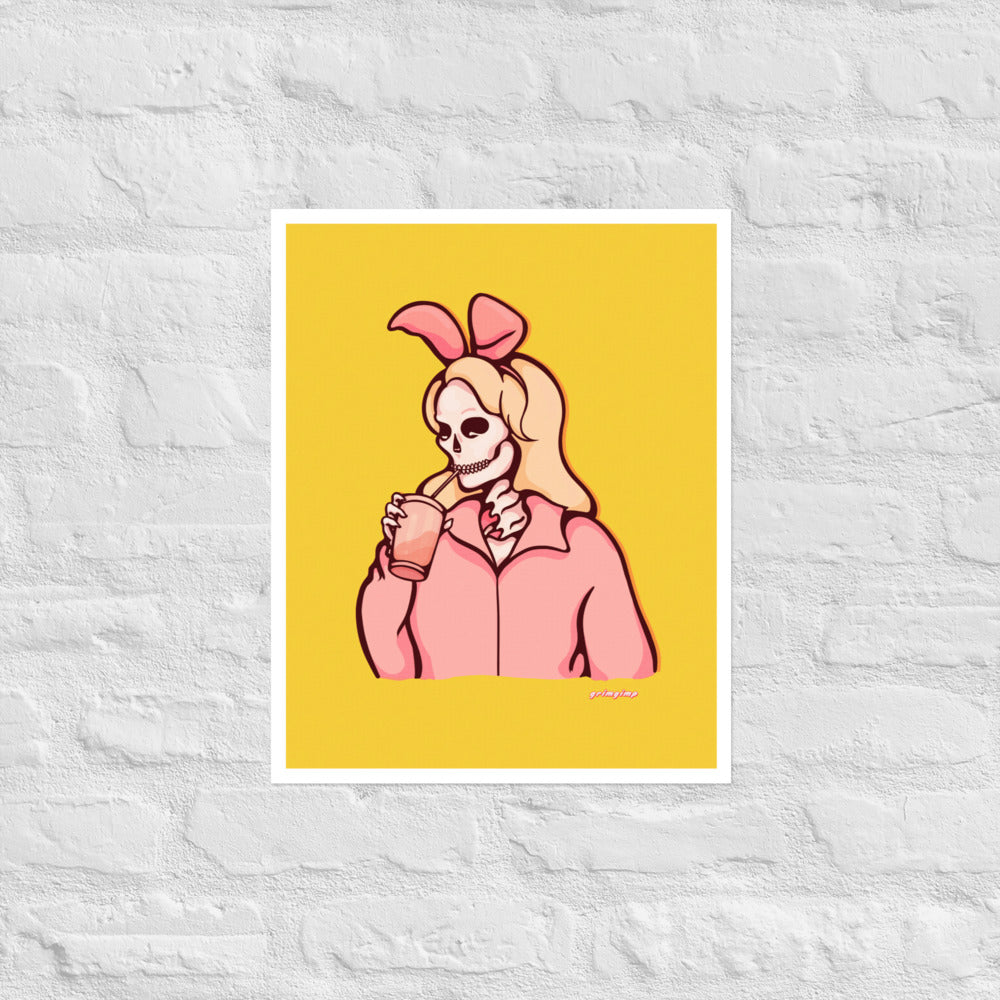 Blonde Bunny Skelly matte print