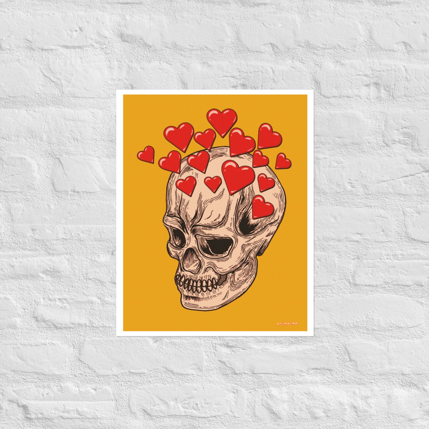 Skull in Love matte print