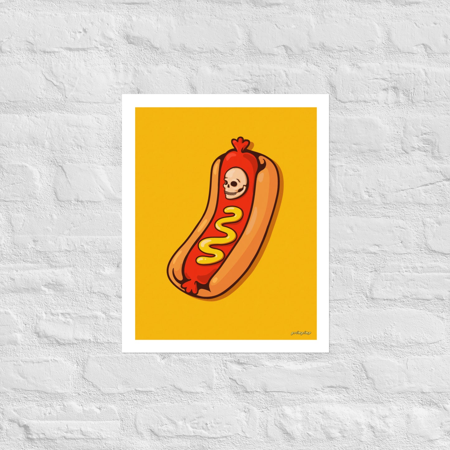 Hot Dog Skull matte print