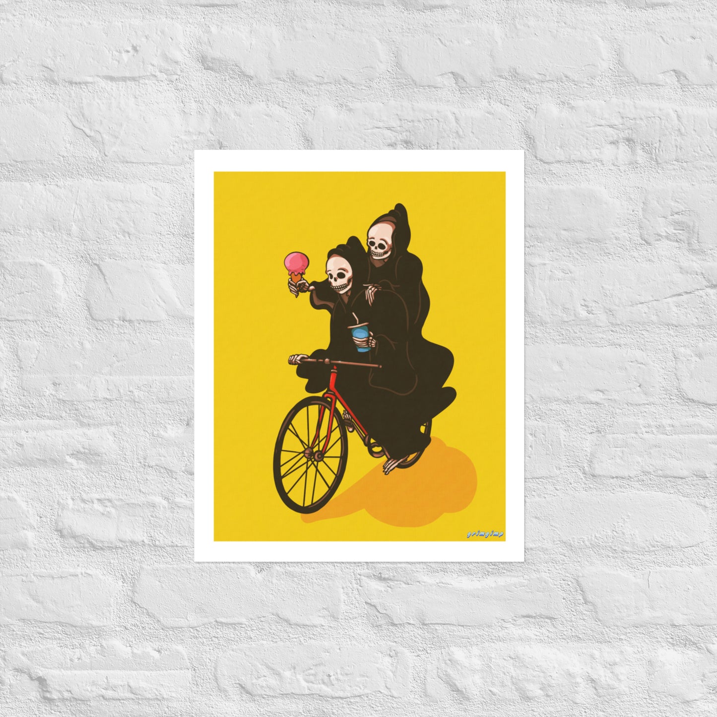 Biking Grim Reapers matte print illustration