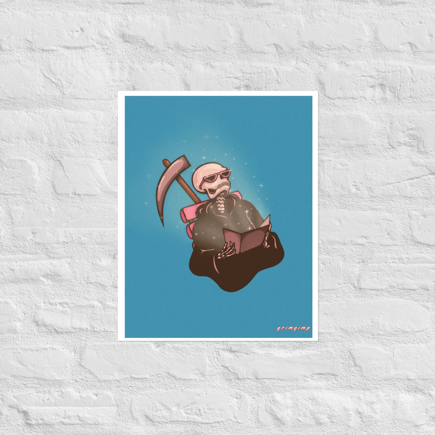 Grim Reaper Tanning matte illustration poster
