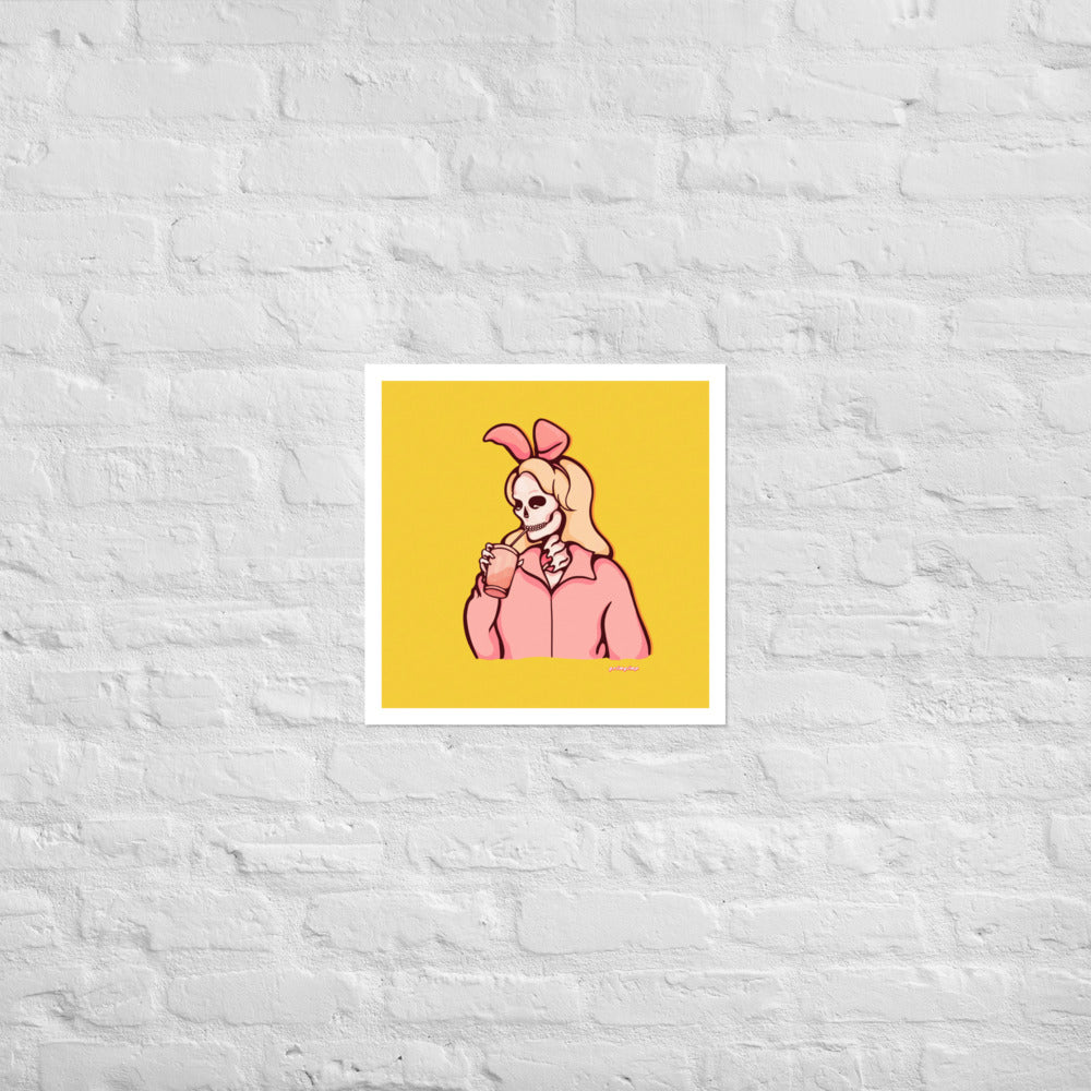 Blonde Bunny Skelly matte print