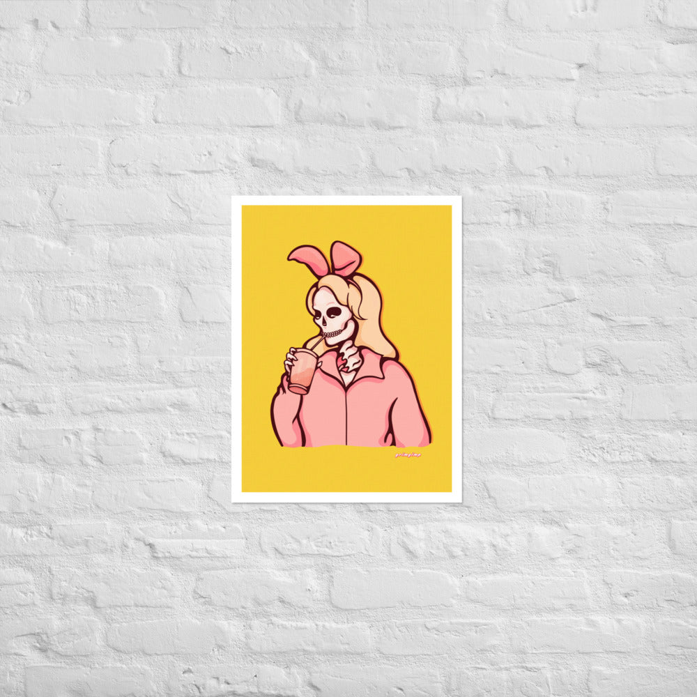 Blonde Bunny Skelly matte print